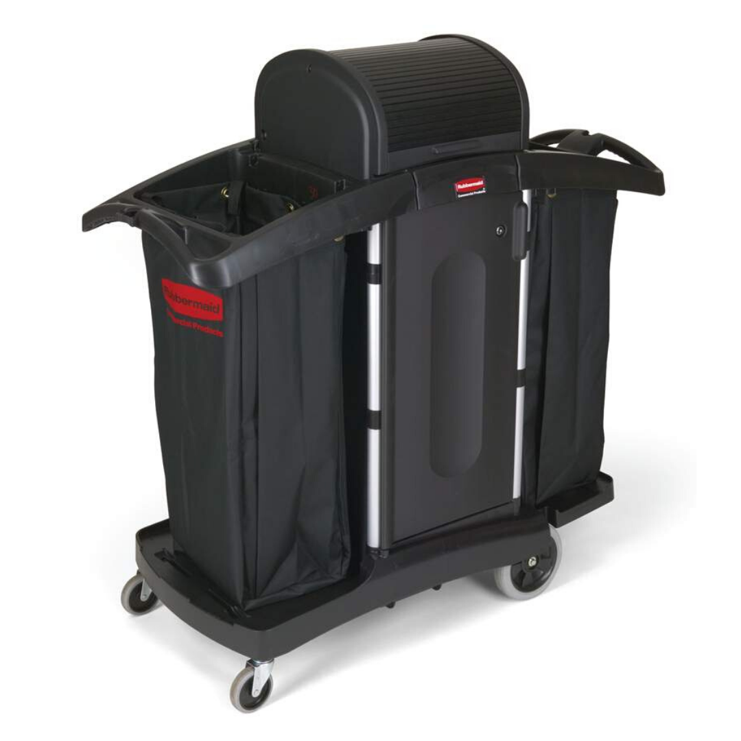 Rubbermaid nagy méretű zárható szállodai kocsi- 2 zsákkal