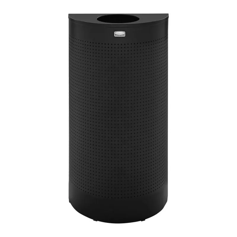Rubbermaid félkör alakú design szemetes-45L-fekete-apró lyukakkal