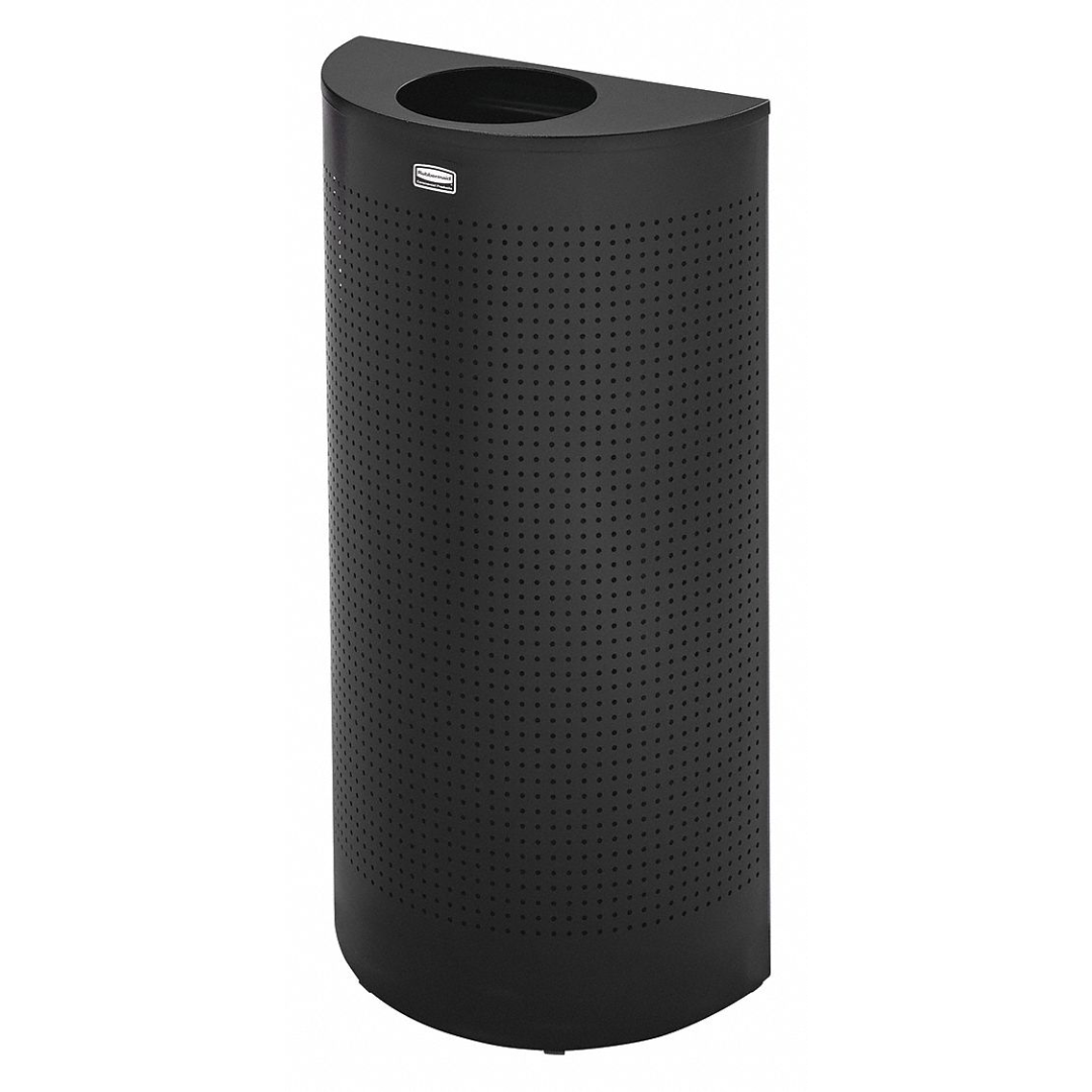 Rubbermaid félkör alakú design szemetes-45L-fekete-apró lyukakkal