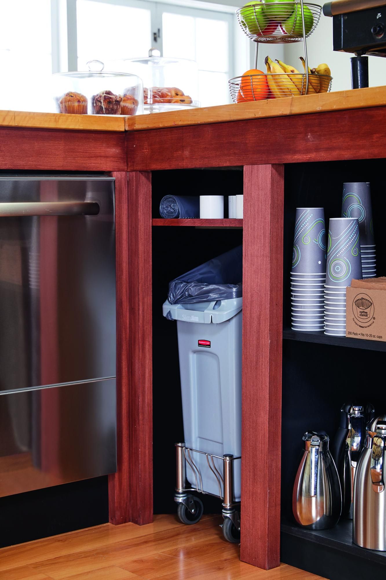 Rubbermaid Slim Jim asztal alá helyezhető kuka 49L szürke